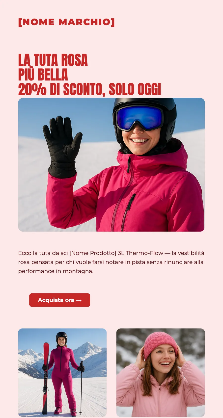 Email creata dall’AI Editor: promozione di abbigliamento sportivo
