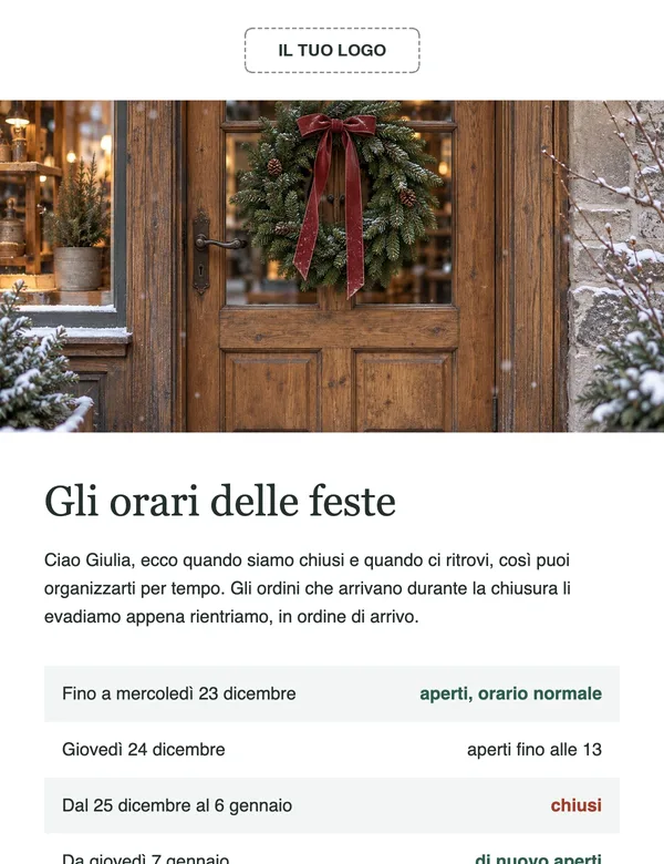 Anteprima del template «Chiusure per le feste»