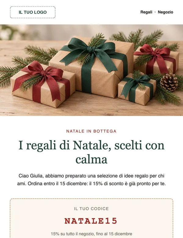 Anteprima del template «Promozione di Natale per un negozio»