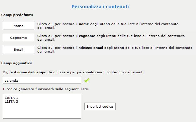 Personalizzazione