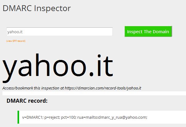 Policy DMARC per Yahoo