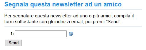 Segnala newsletter ad un amico