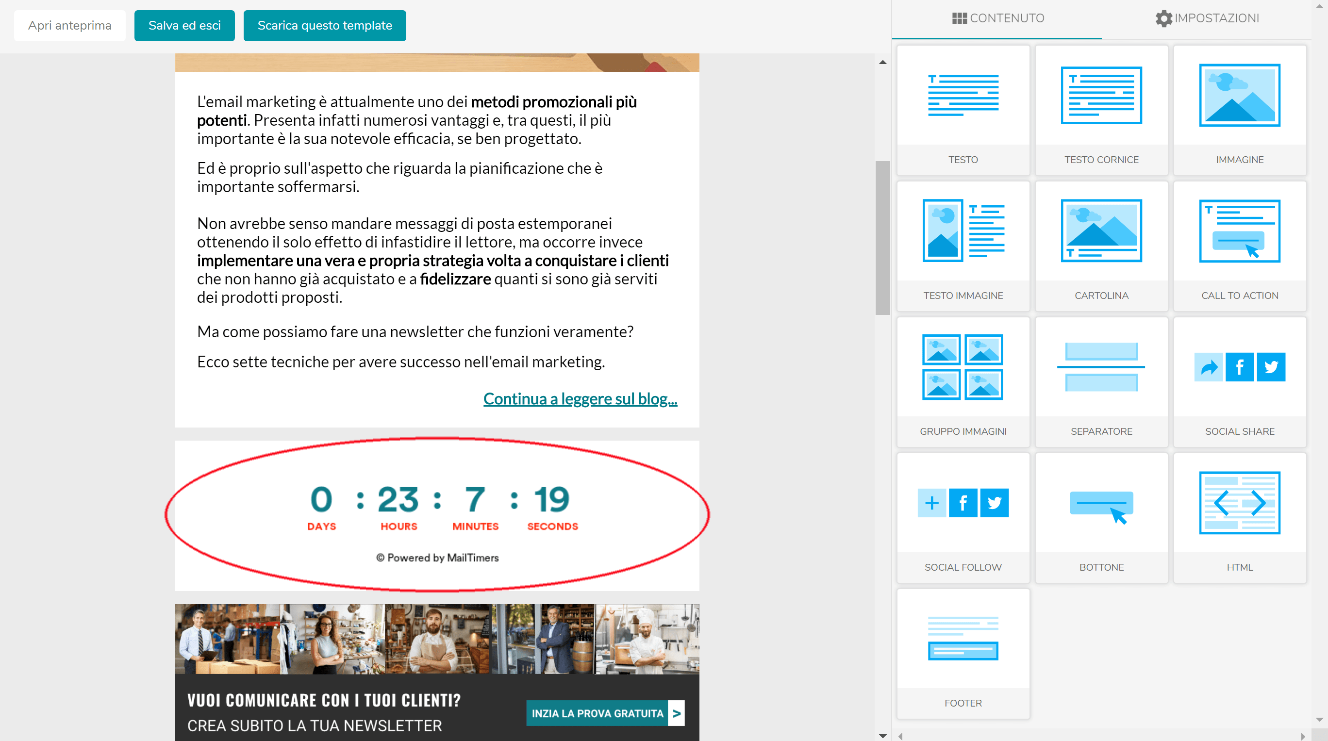 Come inserire un timer countdown in una email 5