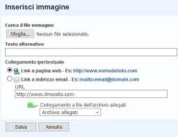 Caricamento immagine editor Infomail