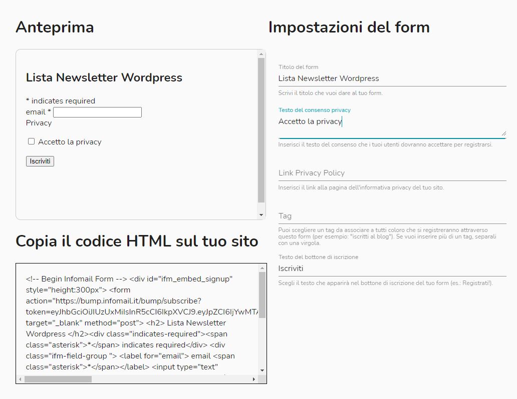 inserimento-form-newsletter-wordpress